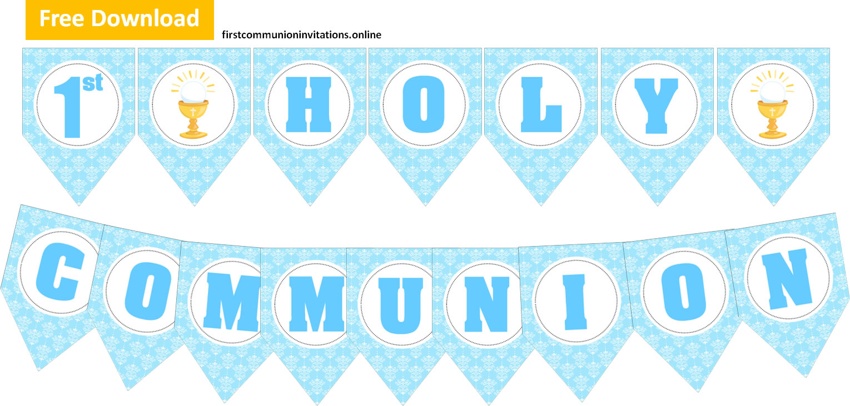 Free Printable First Communion Banners for boys First Communion Invitations
