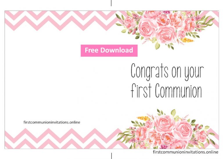 Free Printable First Communion - First Communion Cards For Girls 6 768x548 