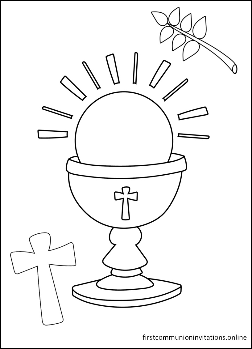 First Holy Communion Coloring Pages First Communion Invitations