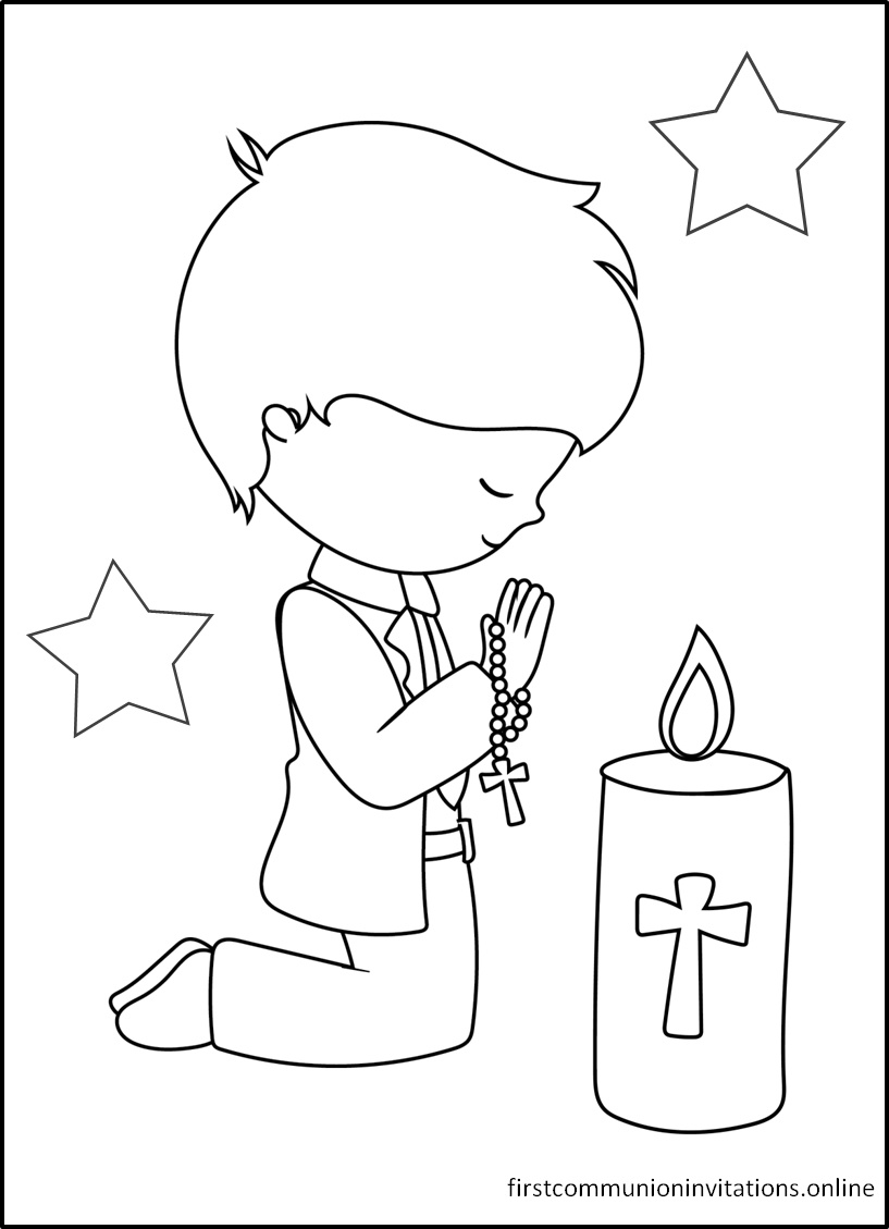 First Holy Communion Coloring Pages First Communion Invitations